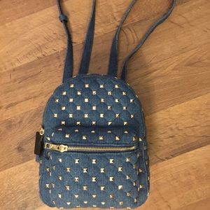 💙 Mini gold studded denim backpack 💙